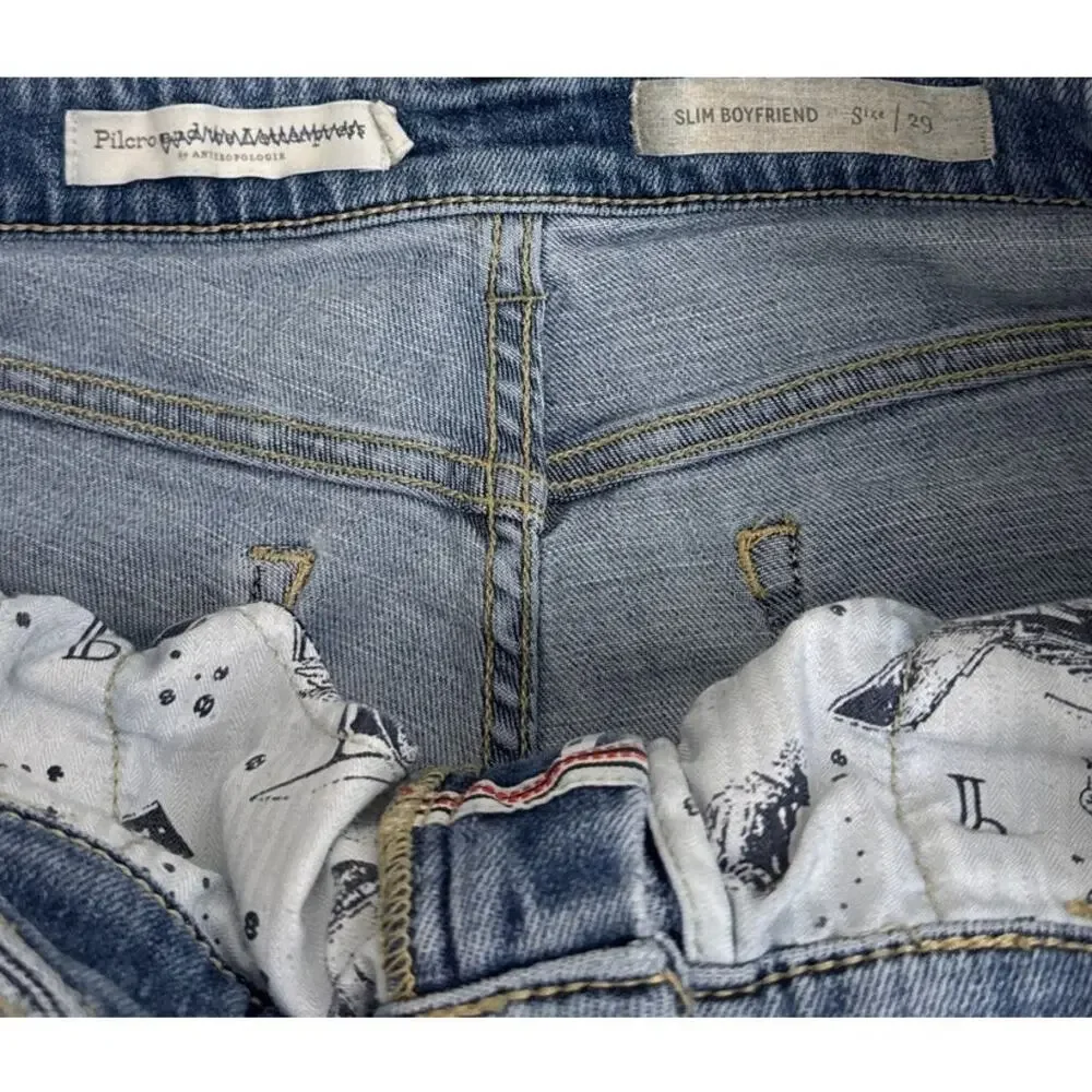 Anthropologie Pilcro Jeans Slim Boyfriend Blue Denim Jeans Size Women's 29